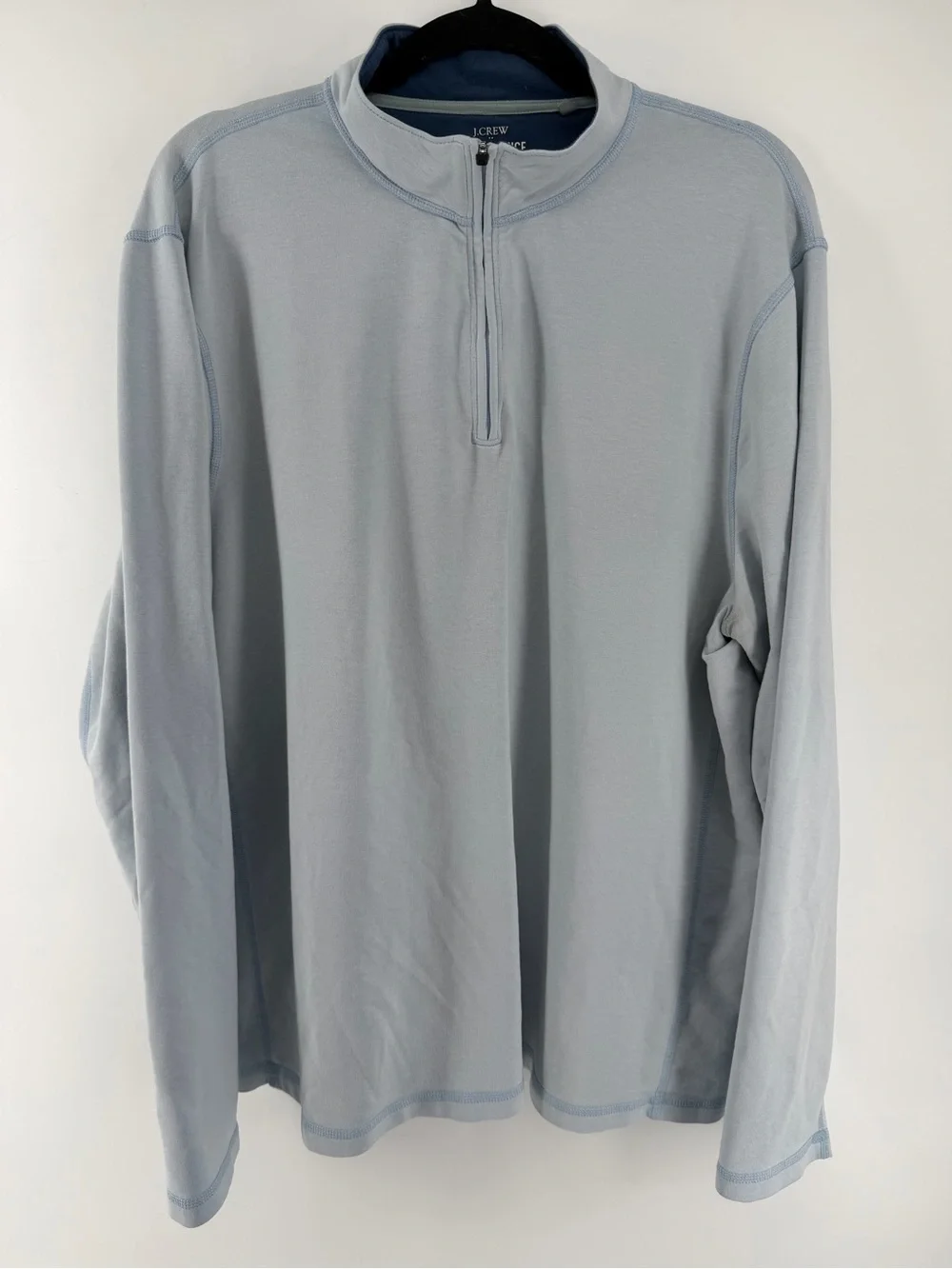 J.Crew Performance 1/4 Zip Pullover Mens XL Light Blue Casual Golf